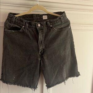 Levi's Black Denim Cut-Off Shorts
